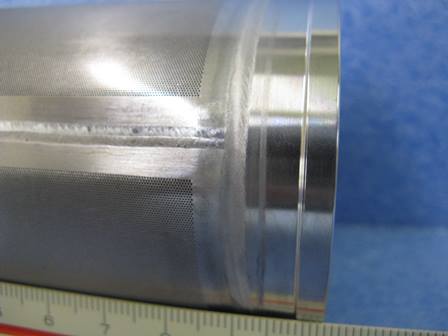 端管付ストレーナパイプ溶接組立　SUS304 板厚1.0mm x φ50 x 250L